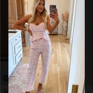 These three boutique tweed light pink set